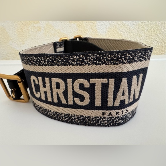 Dior Accessories - Dior Logo Belt with Gold Buckle  shopping bag included